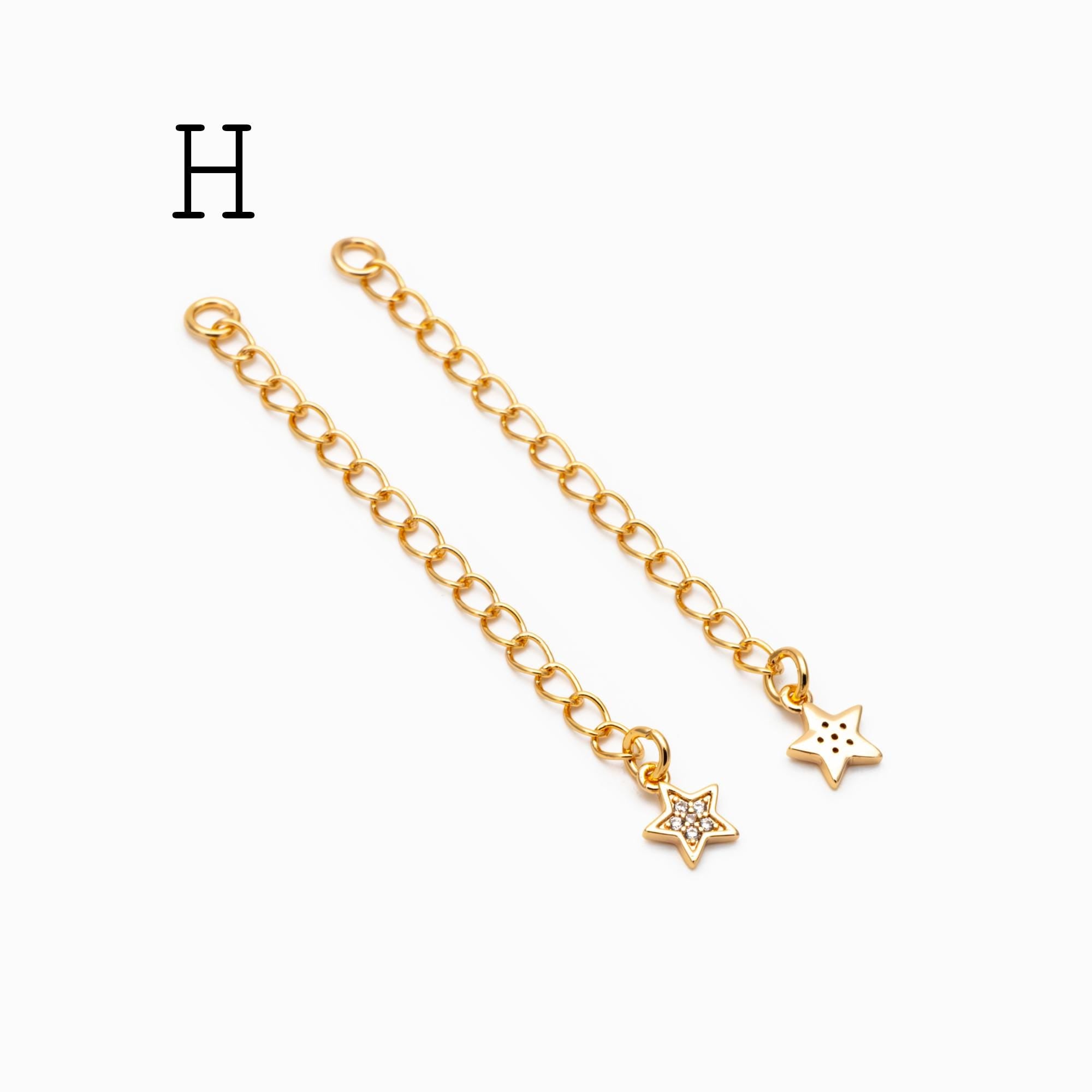 4pcs Gold/ Silver Tone Lobster Claw Clasps with Extender Chain , Gold/ Rhodium plated Brass, Necklace Bracelet Extension Chain (GB-4711)